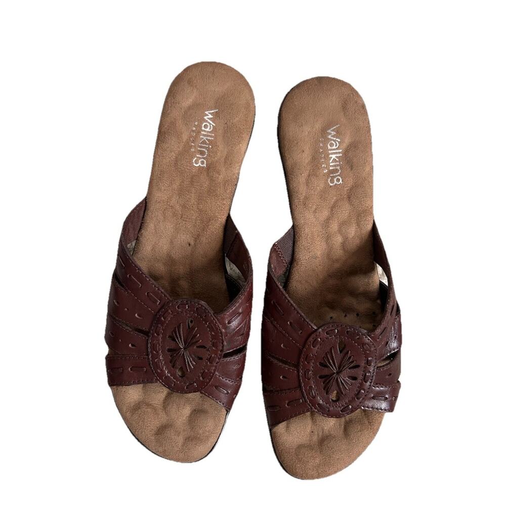 Walking Cradles Comfortable Sandals Brown‎ Wooden Heel | 8.5
